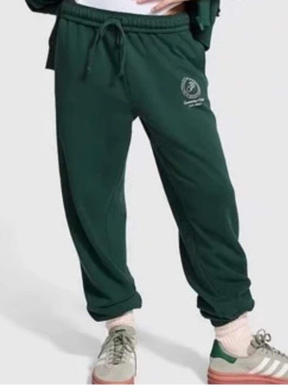 PINK Victoria's Secret Dark Green Sweatpants with Elastic Waist size XL